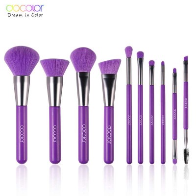 Docolor 10pcs Purple Makeup Brushes Set Powder Eyeshadow Foundation Lip Brush Eye Shadow Make Up Brush Kits